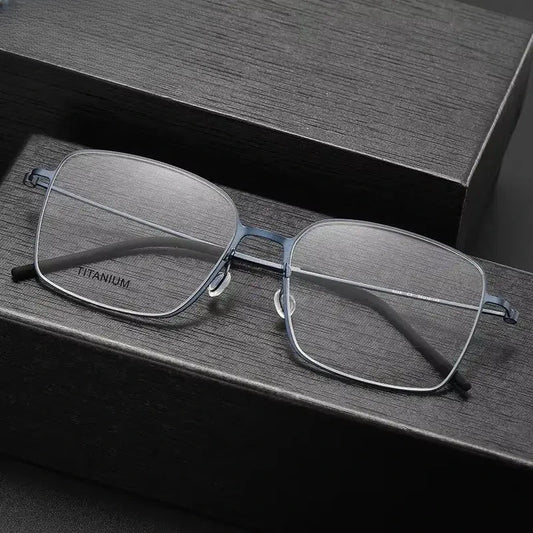 Unisex Square Full Rim Titanium Screwless Prescription Glasses 65535 — view 1 | Rx Spectacle
