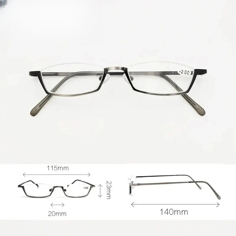 Women's Oval Semi-Rimless Reading Glasses 11520 — view 2 | Rx Spectacle