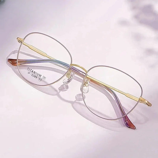 Women's Polygon Full Rim Titanium Prescription Glasses 776289 — view 1 | Rx Spectacle