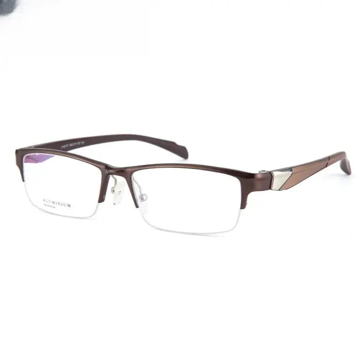 Unisex Square Semi-Rimless Aluminum Reading Glasses 946177 — view 5 | Rx Spectacle
