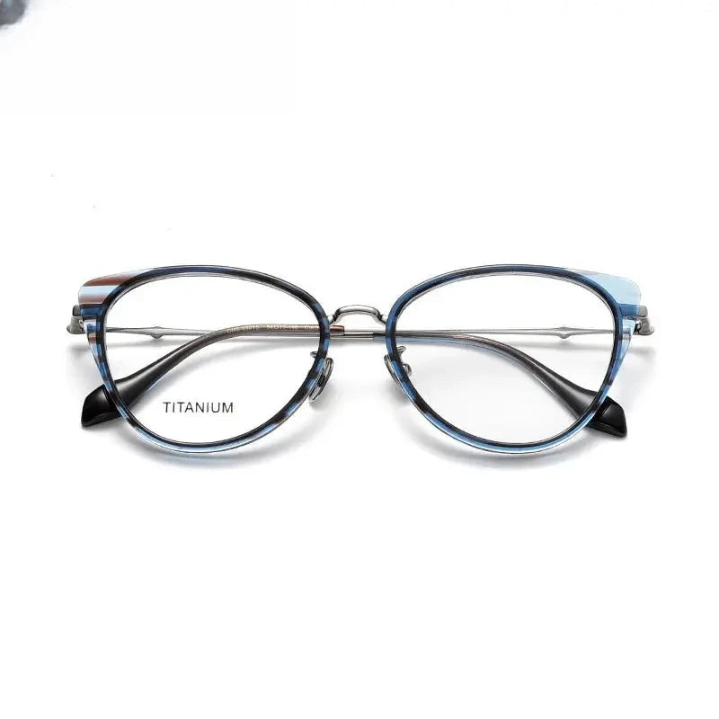 Women's Cat Eye Full Rim Titanium Prescription Glasses 8716660 — view 4 | Rx Spectacle