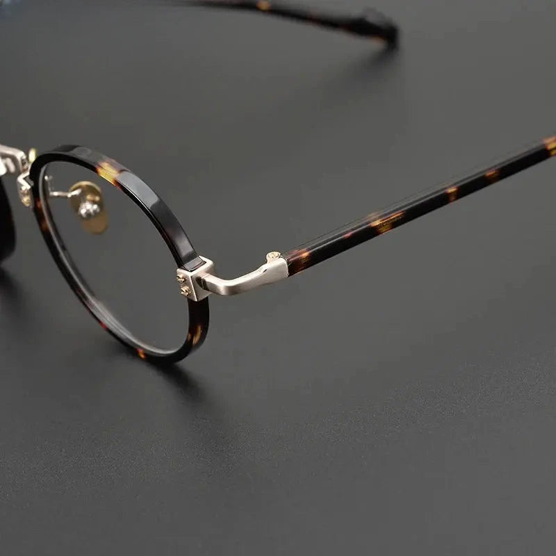 Unisex Round Full Rim Titanium Prescription Glasses Gxyj383 — view 4 | Rx Spectacle