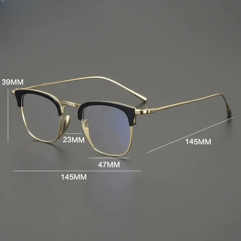 Men's Square Full Rim Titanium Prescription Glasses 611126 — view 2 | Rx Spectacle