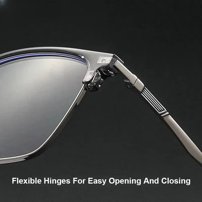 Men's Square Full Rim Alloy Reading Glasses Ke001 — view 2 | Rx Spectacle