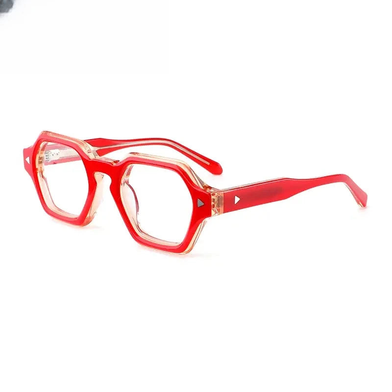 Unisex Polygon Full Rim Acetate Prescription Glasses G66307 — view 3 | Rx Spectacle