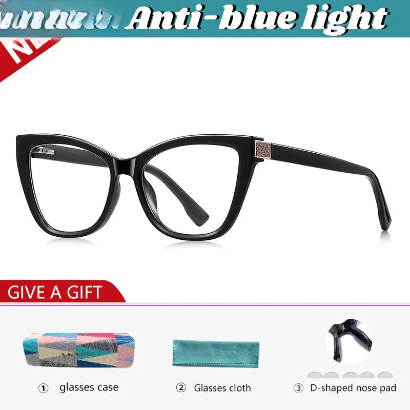 Women's Butterfly Full Rim Titanium Reading Glasses 512278 — view 8 | Rx Spectacle
