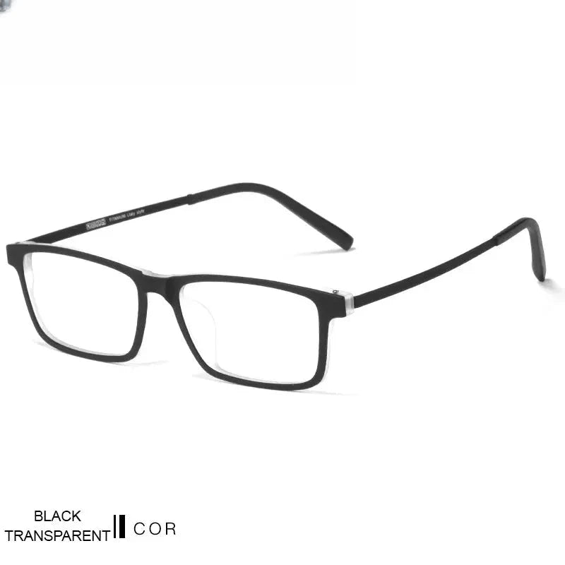 Unisex Square Full Rim Titanium Prescription Glasses 618836 — view 3 | Rx Spectacle