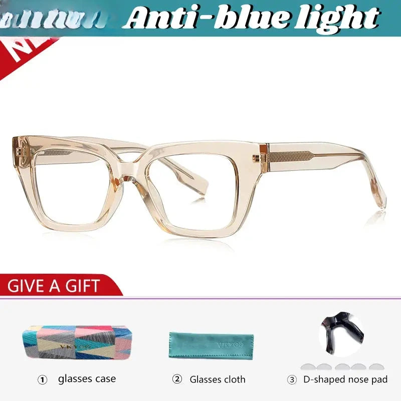Women's Square Full Rim Titanium Reading Glasses 138001 — view 6 | Rx Spectacle