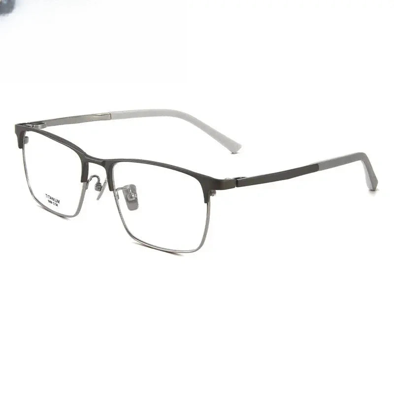 Men's Square Full Rim Titanium Prescription Glasses 886909 — view 4 | Rx Spectacle
