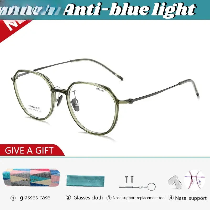 Women's Oval Full Rim Titanium Reading Glasses 9116 — view 10 | Rx Spectacle
