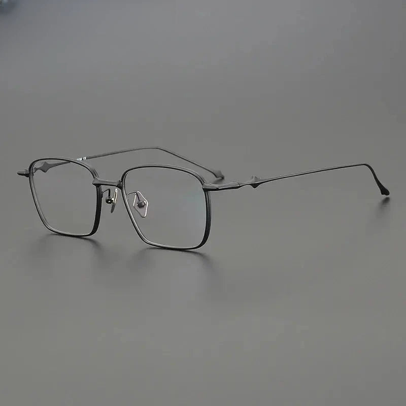 Unisex Square Full Rim Titanium Prescription Glasses Gxyj1494 — view 2 | Rx Spectacle