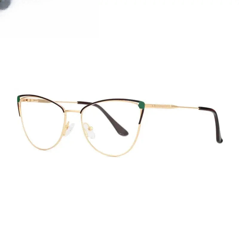 Women's Cat Eye Full Rim Stainless Steel Prescription Glasses 778546 — view 5 | Rx Spectacle