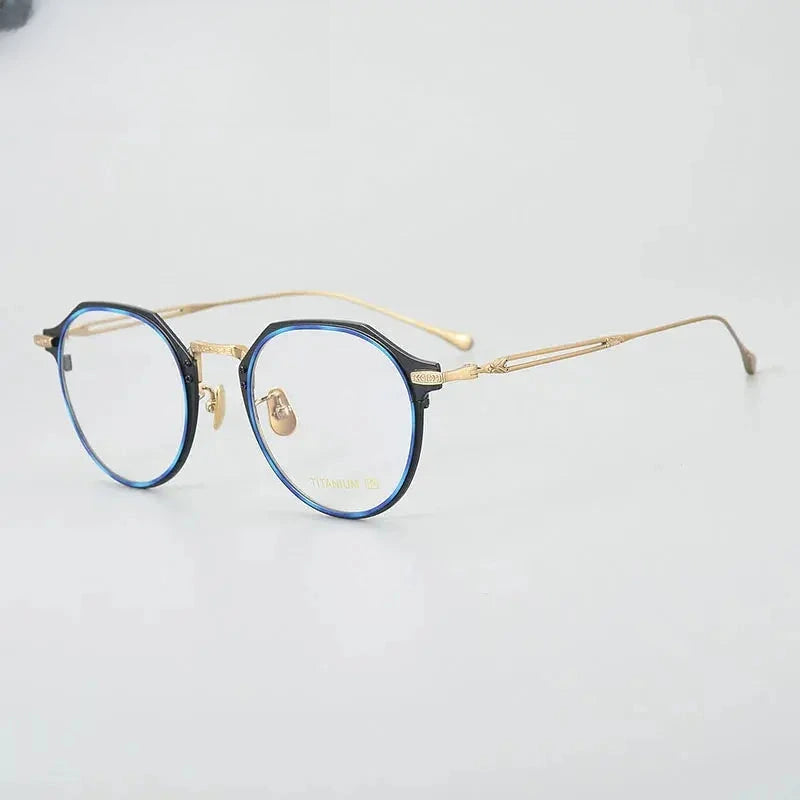 Unisex Polygon Full Rim Titanium Prescription Glasses 871061 — view 5 | Rx Spectacle