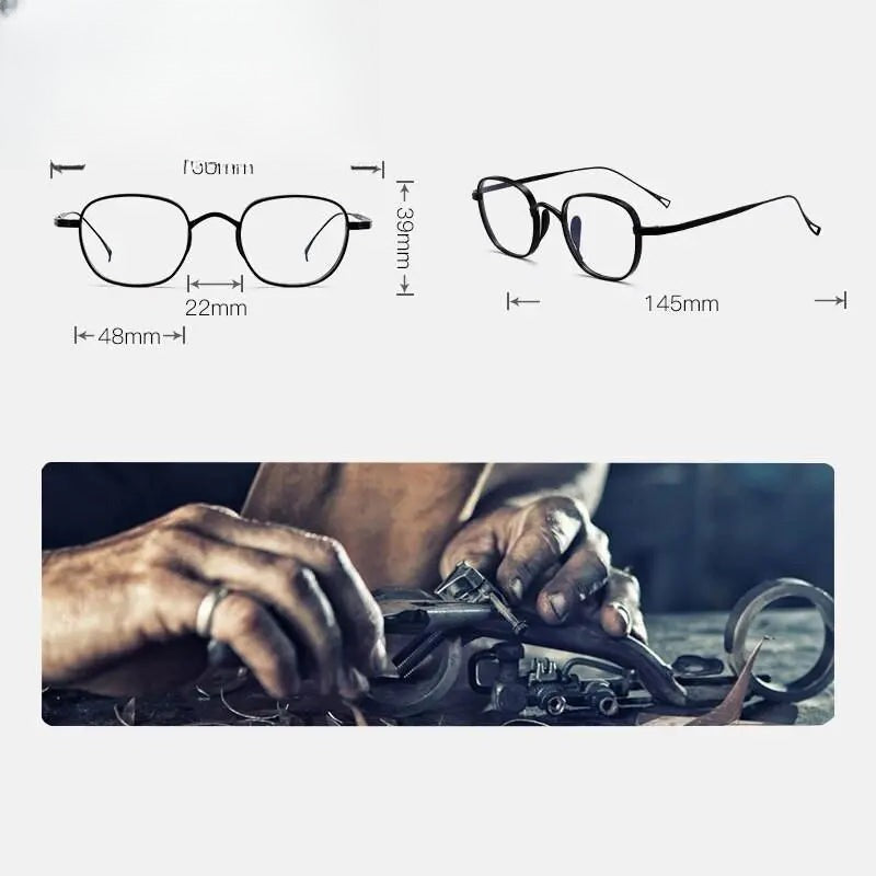 Men's Square Full Rim Titanium Prescription Glasses Gxyj258 — view 6 | Rx Spectacle