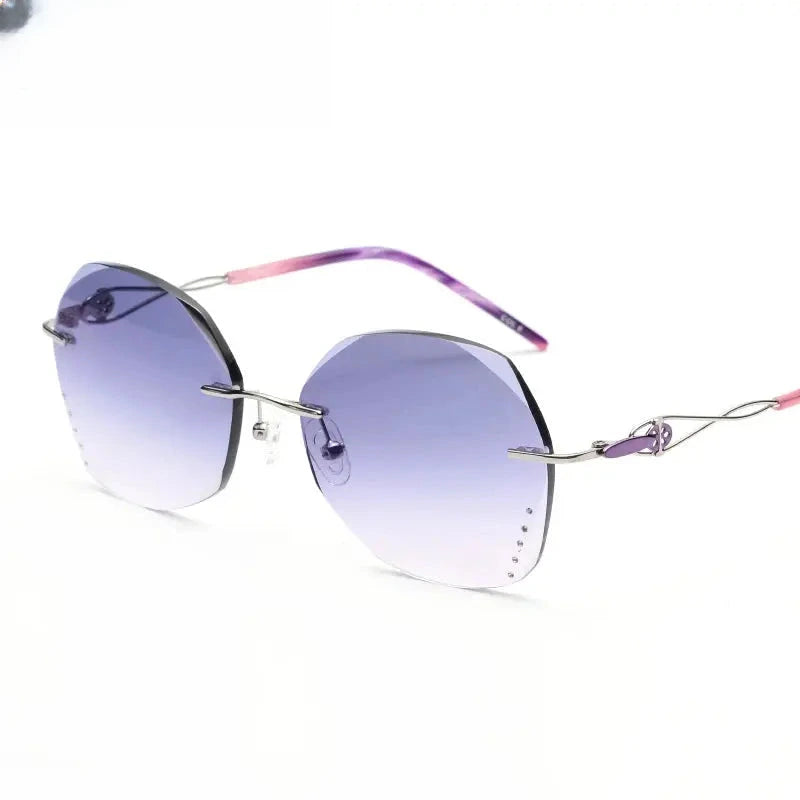 Women's Oval Rimless Titanium Prescription Glasses 23784 — view 5 | Rx Spectacle