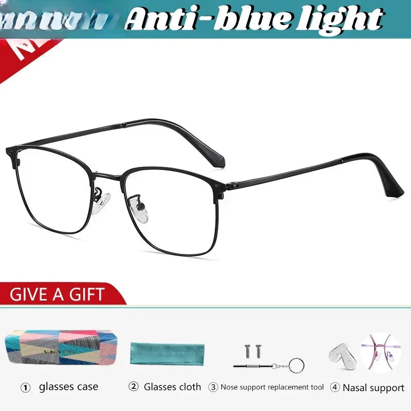Women's Square Full Rim Stainless Steel Reading Glasses 633617 — view 3 | Rx Spectacle