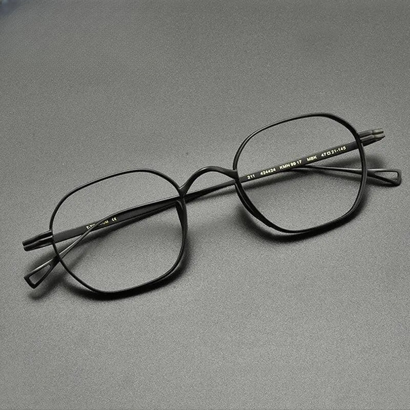 Unisex Polygon Full Rim Titanium Prescription Glasses Gxyj914 — view 4 | Rx Spectacle