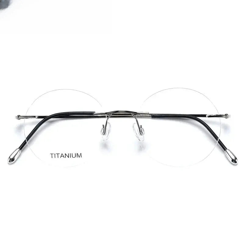 Women's Round Rimless Titanium Prescription Glasses 16012 — view 7 | Rx Spectacle
