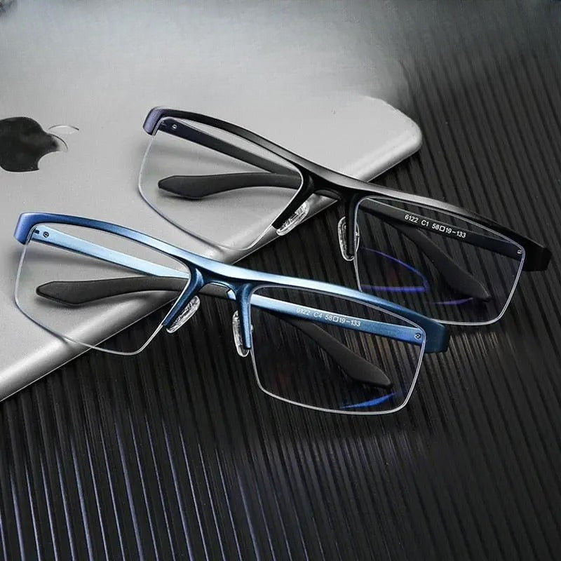Men's Rectangular Semi-Rimless TR90 Prescription Glasses Kl6122 — view 1 | Rx Spectacle