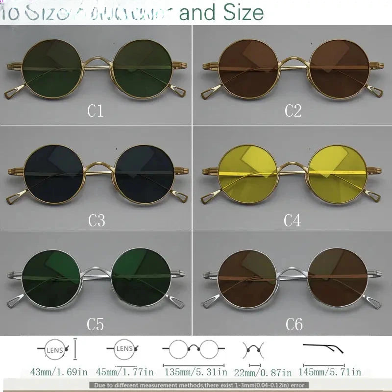 Men's Round Full Rim Titanium Prescription Glasses Y4522 — view 5 | Rx Spectacle