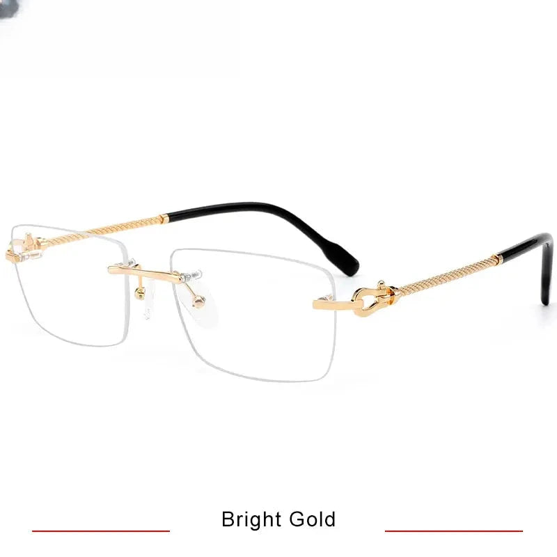 Men's Polygon Rimless Titanium Prescription Glasses 316082 — view 5 | Rx Spectacle
