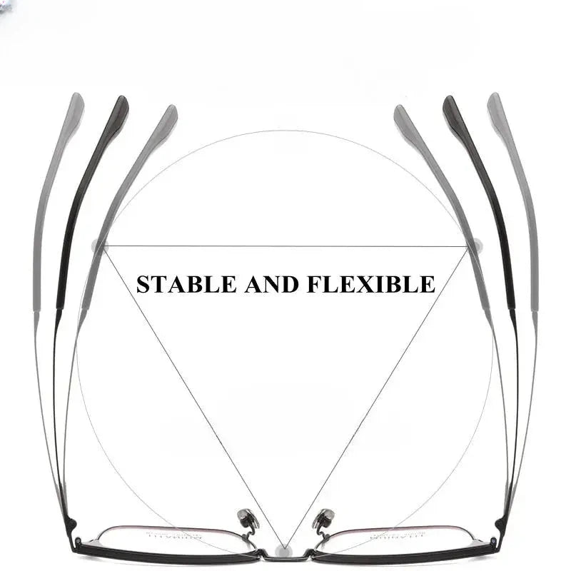 Men's Square Full Rim Titanium Prescription Glasses 617010 — view 3 | Rx Spectacle