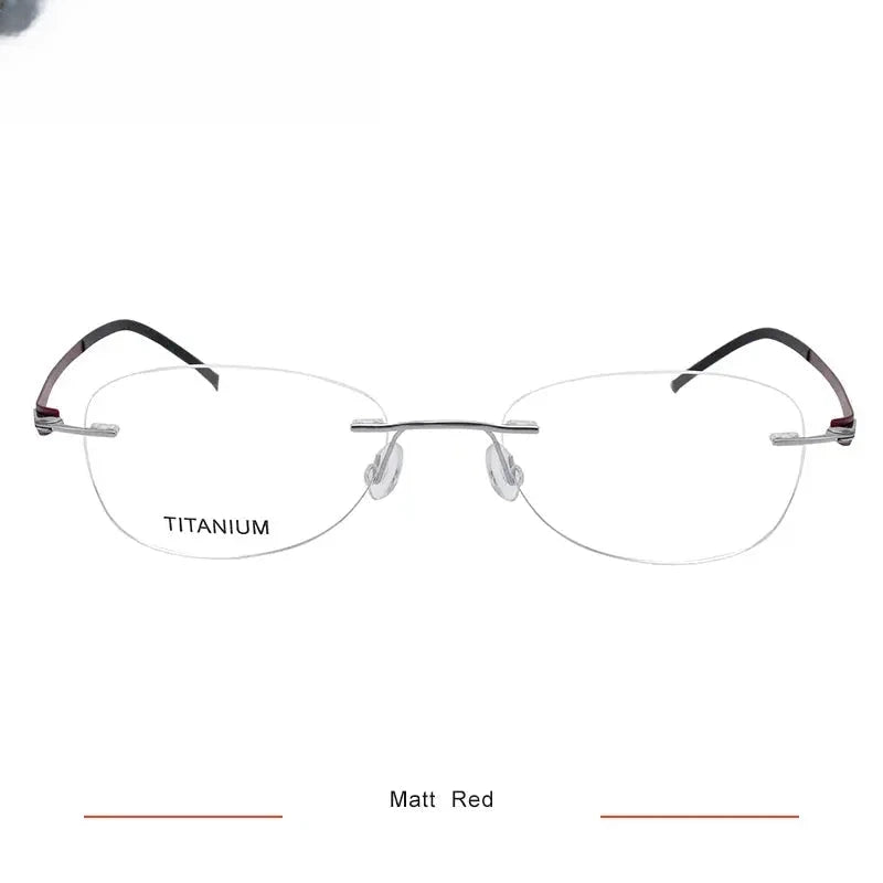 Women's Oval Rimless Titanium Screwless Prescription Glasses 315003 — view 5 | Rx Spectacle
