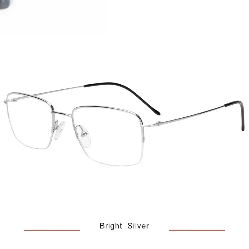 Men's Square Semi-Rimless Titanium Prescription Glasses 16049 — view 5 | Rx Spectacle