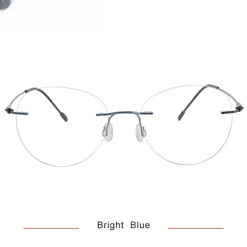 Women's Oval Rimless Titanium Screwless Prescription Glasses 316072 — view 5 | Rx Spectacle