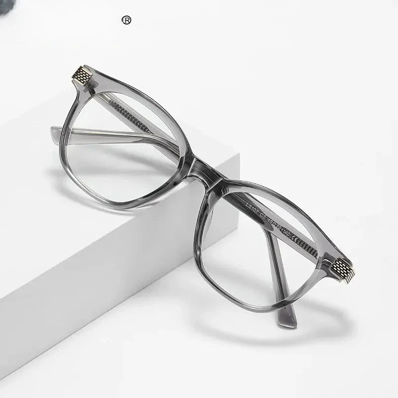 Women's Square Full Rim Titanium Reading Glasses 313107 — view 1 | Rx Spectacle