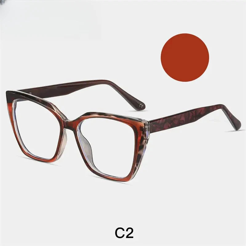 Women's Cat Eye Full Rim Titanium Prescription Glasses 87216 — view 5 | Rx Spectacle