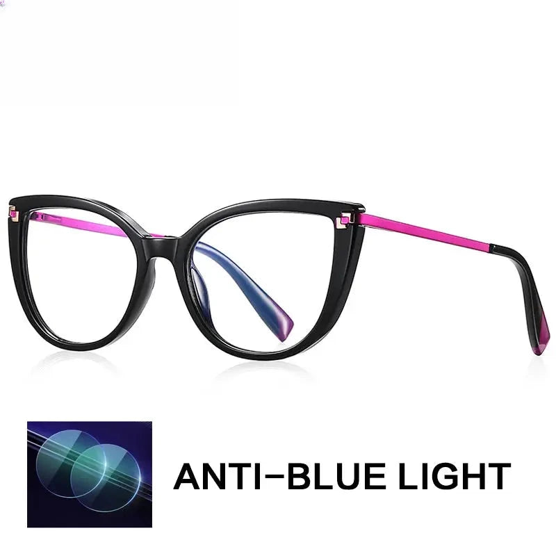 Women's Cat Eye Full Rim Titanium Reading Glasses G2128 — view 7 | Rx Spectacle