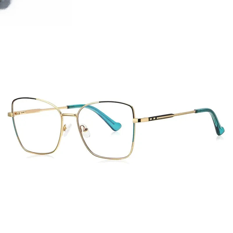 Women's Square Full Rim Alloy Reading Glasses 3062 — view 10 | Rx Spectacle