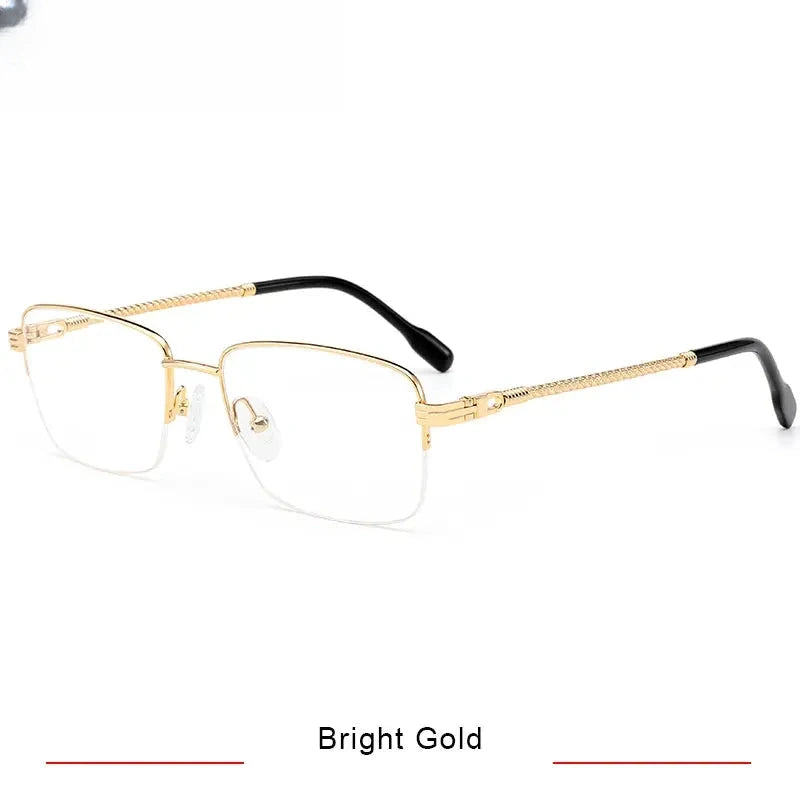 Unisex Square Semi-Rimless Titanium Prescription Glasses 425031 — view 5 | Rx Spectacle