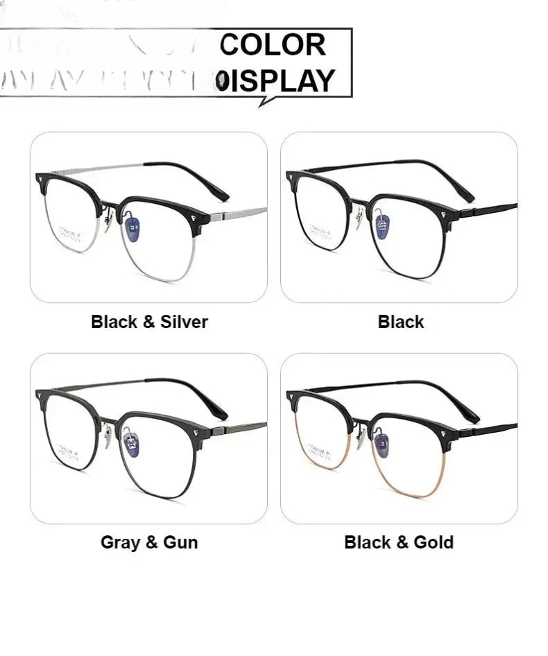 Unisex Square Full Rim Titanium Prescription Glasses 9207 — view 10 | Rx Spectacle