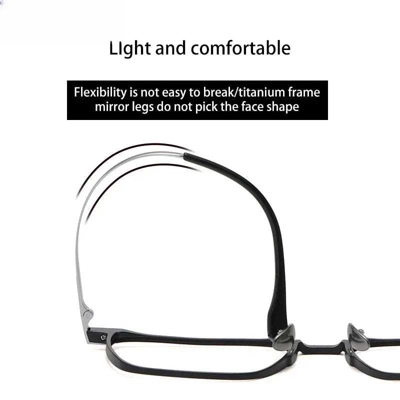 Unisex Square Full Rim Titanium Reading Glasses V2248 — view 5 | Rx Spectacle