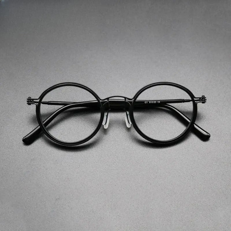Unisex Round Full Rim Titanium Prescription Glasses Gxyj639 — view 8 | Rx Spectacle