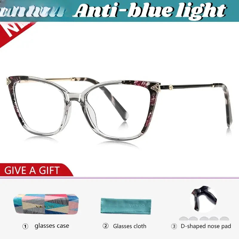Women's Cat Eye Full Rim TR90 Reading Glasses 77234 — view 5 | Rx Spectacle