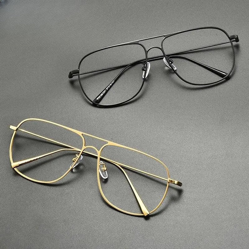 Unisex Square Full Rim Titanium Double Bridge Prescription Glasses Gxyj836 — view 8 | Rx Spectacle