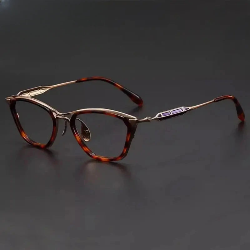 Unisex Browline Full Rim Titanium Prescription Glasses 626878 — view 3 | Rx Spectacle