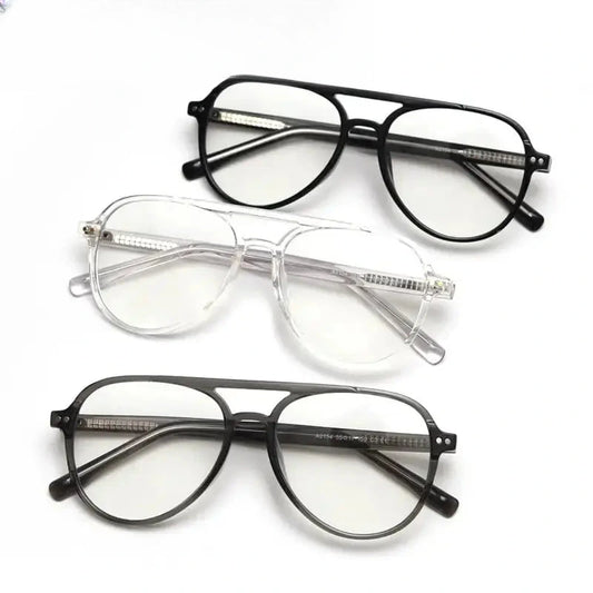 Unisex Oval Full Rim Titanium Double Bridge Prescription Glasses 62154 — view 1 | Rx Spectacle
