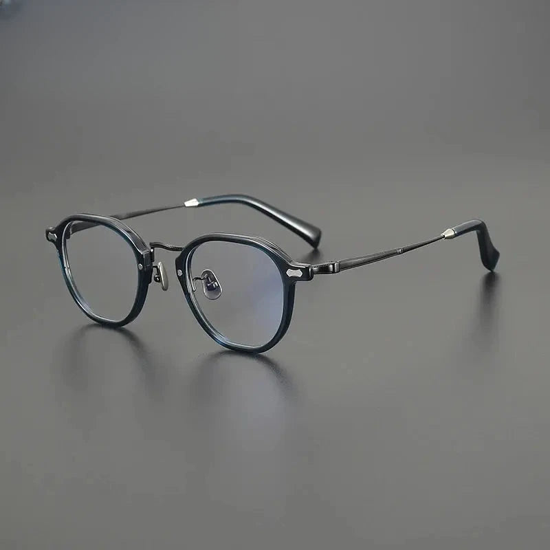 Unisex Oval Full Rim Titanium Oversized Prescription Glasses G1538 — view 4 | Rx Spectacle