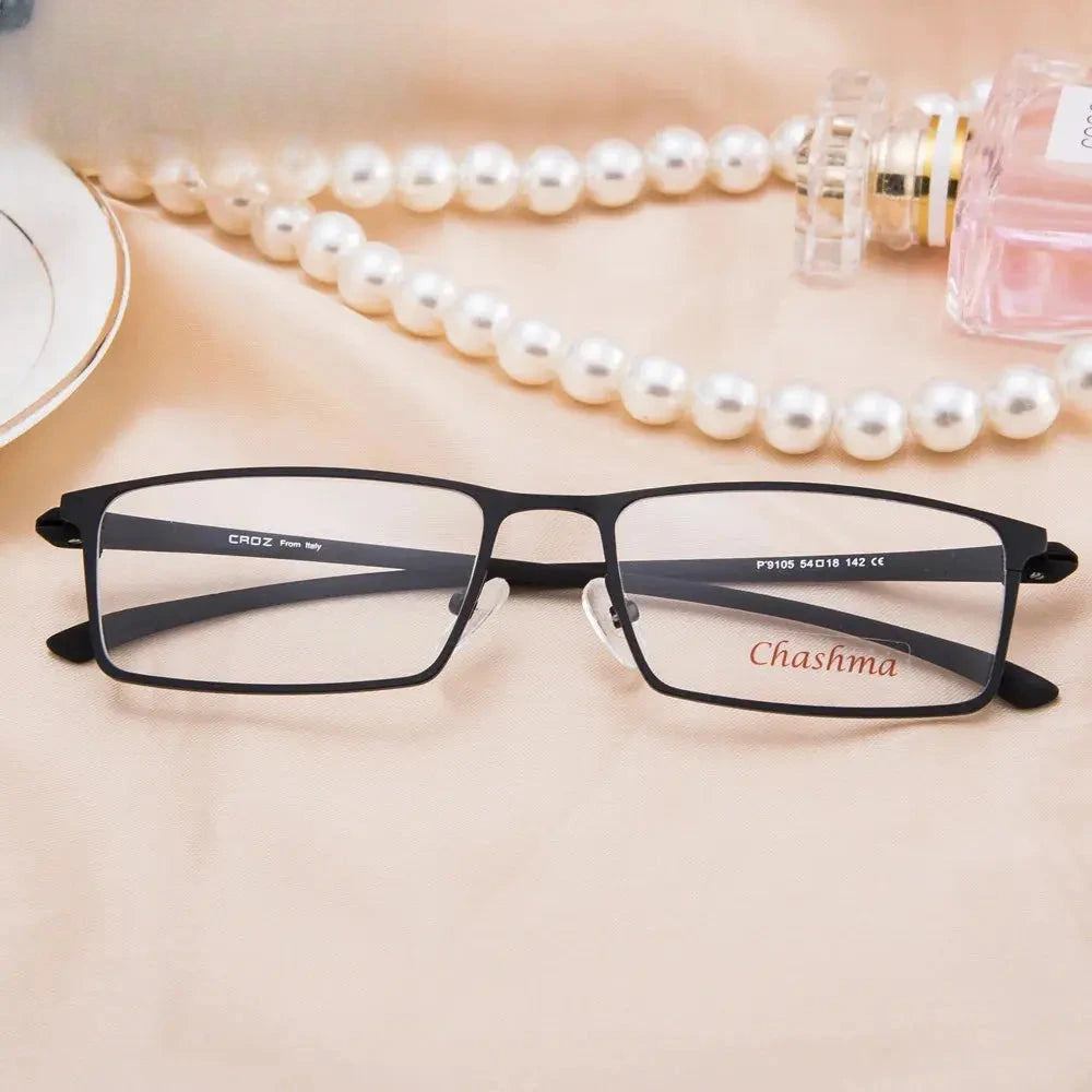 Women's Square Full Rim Titanium Prescription Glasses 779105 — view 1 | Rx Spectacle