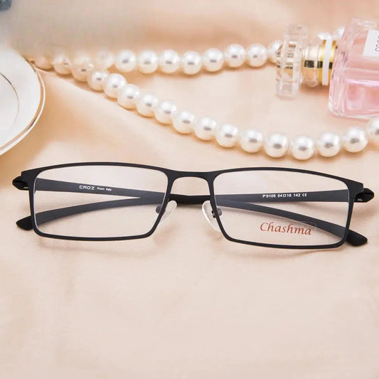 Women's Square Full Rim Titanium Prescription Glasses 779105 — view 1 | Rx Spectacle
