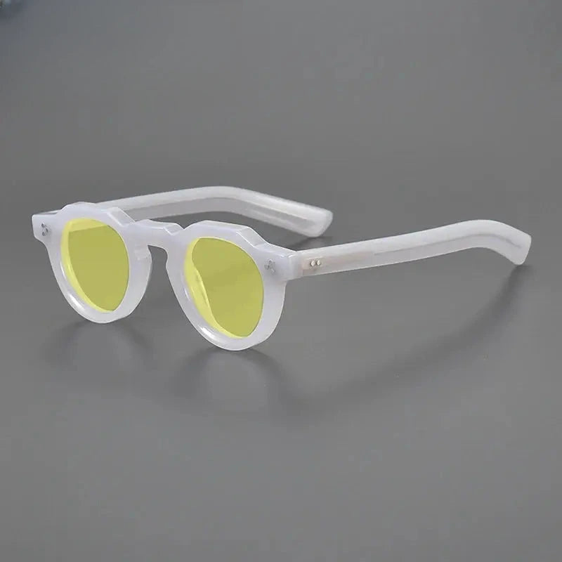 Unisex Round Full Rim Acetate Flat Top Prescription Glasses M002 — view 25 | Rx Spectacle