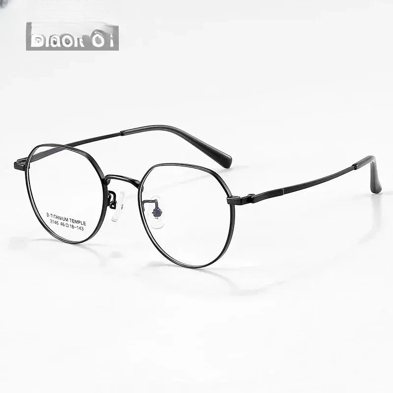 Women's Round Full Rim Titanium Flat Top Reading Glasses 2146 — view 6 | Rx Spectacle