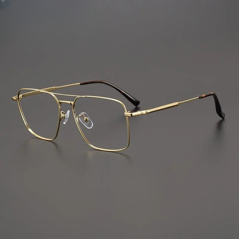 Unisex Square Full Rim Alloy Double Bridge Prescription Glasses Gxyj991 — view 3 | Rx Spectacle
