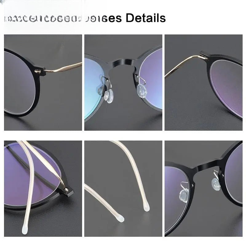 Unisex Round Full Rim Titanium Prescription Glasses Gxyj955 — view 7 | Rx Spectacle