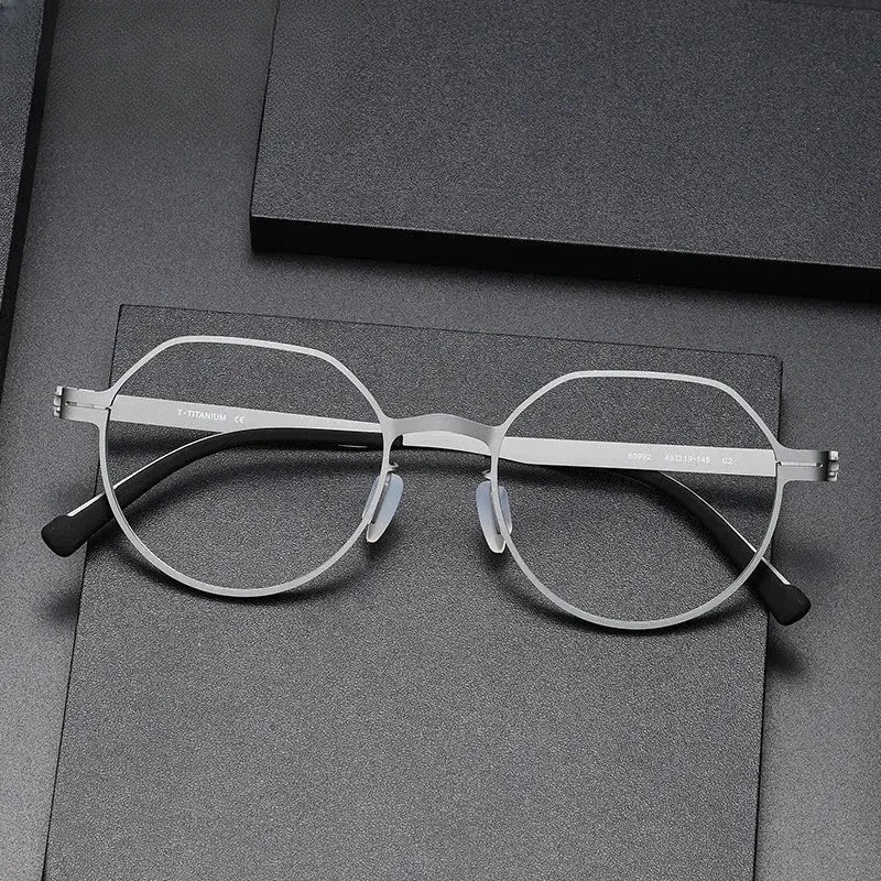 Unisex Round Full Rim Titanium Prescription Glasses 80992 — view 1 | Rx Spectacle