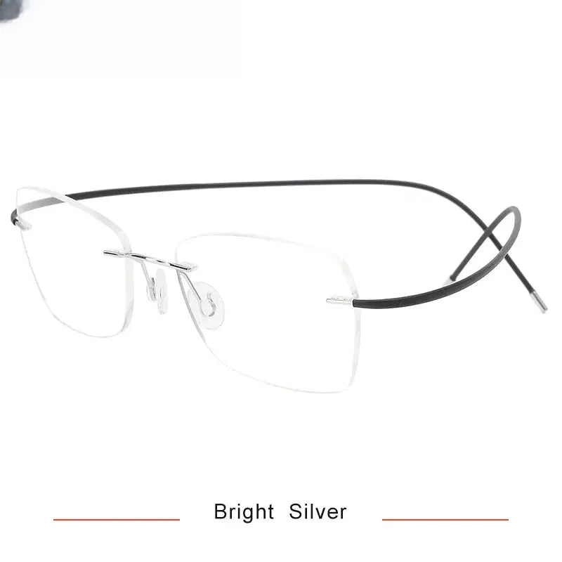 Unisex Oval Rimless Titanium Prescription Glasses 1615 — view 6 | Rx Spectacle